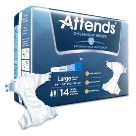 43197 - ATTENDS EXTENDED WEAR BRIEF, LARGE - WAIST SIZE 44" - 58" - 4 BAGS OF 14 Heavy Item More info...