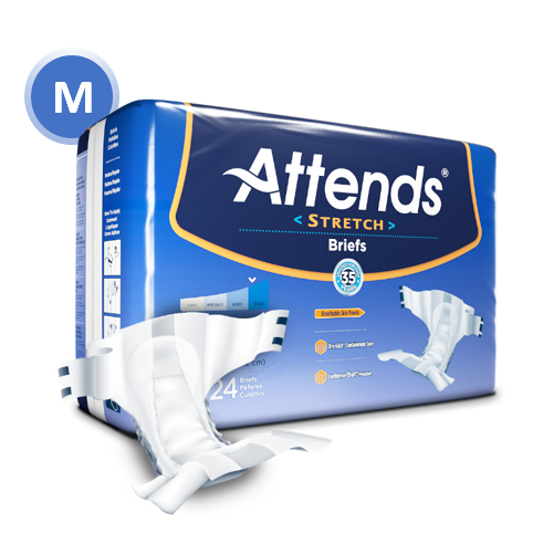 41512 - ATTENDS STRETCH BRIEFS, MEDIUM/REGULAR - WAIST SIZE 32" - 54" - 4 BAGS OF 24 Heavy Item More info...