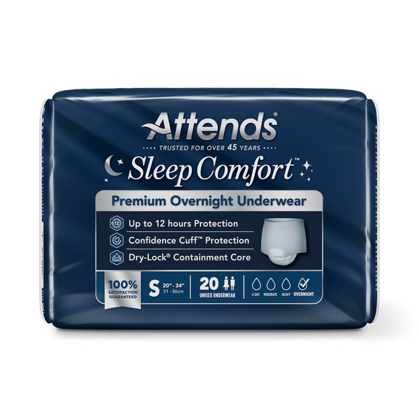 52637 SLEEP COMFORT™ PREMIUM OVERNIGHT UNDERWEAR - SMALL (20”-34“) - 4 BAGS OF 20 More info...