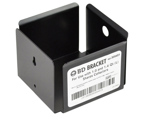 EA/1 CUP BRACKET FOR 1Q AND 1.4Q SHARPS COLLECTOR, W3" X L4" X H4", BLACK.