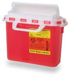 EA/1 PATIENT ROOM SHARPS CONTAINER, 5.4QT, RED