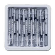 TRAY/25 BD ALLERGIST TRAY W/ PERCISIONGLIDE PERMANENTLY ATTACHED NEEDLE 1ML 27G X 3/8" IB