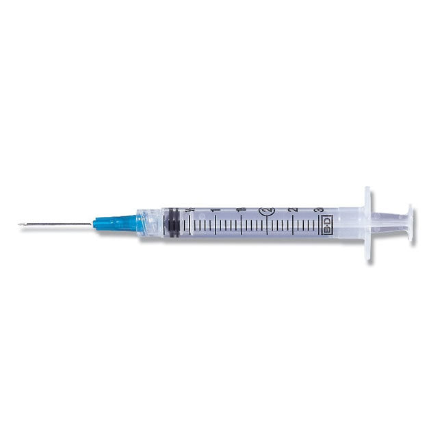 BX/100 CONVENTIONAL SYRINGE W/ NEEDLE COMBINATION 3ML LL 21G X 1.5"
