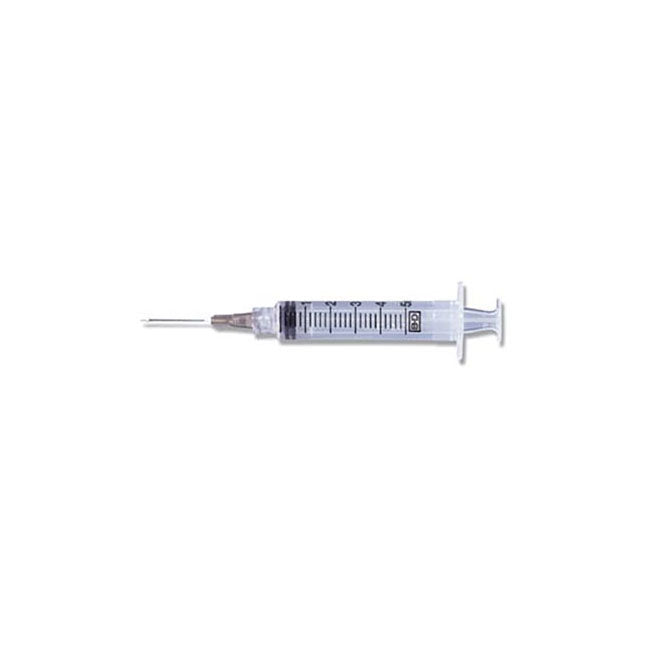 BX/100 CONVENTIONAL SYRINGE W/ NEEDLE 5ML LL 21G X 1"