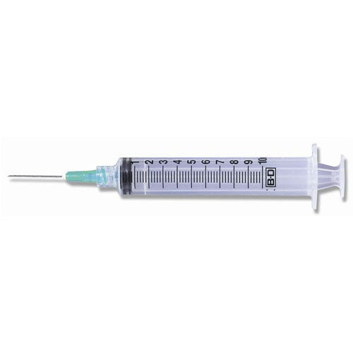 BX/100 SYRINGE & NEEDLE HYPO 10CC 21 X 1IN L/L