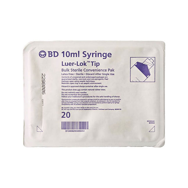 BX/25 SYRINGE HYPO 5CC L/L STERILE CON- VENIENCE TRAY