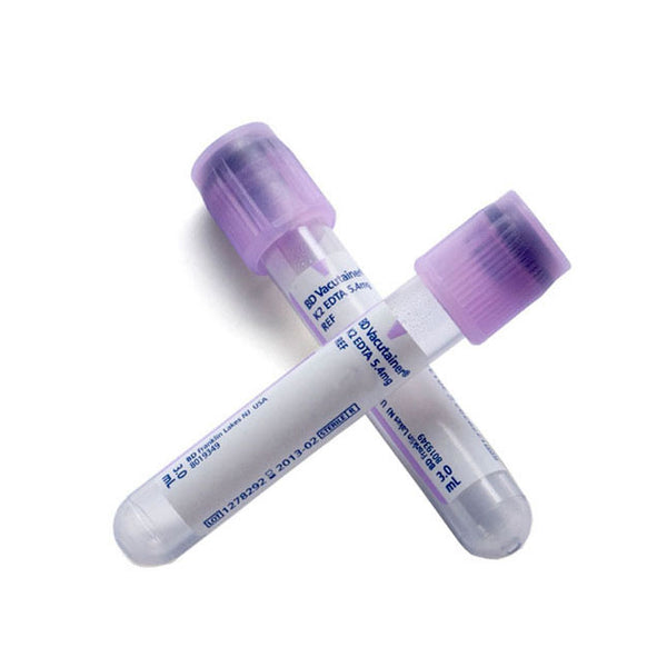 BX/100 VACUTAINER COLLECTION TUBE 13MM X 75MM 2ML HEMO LAV