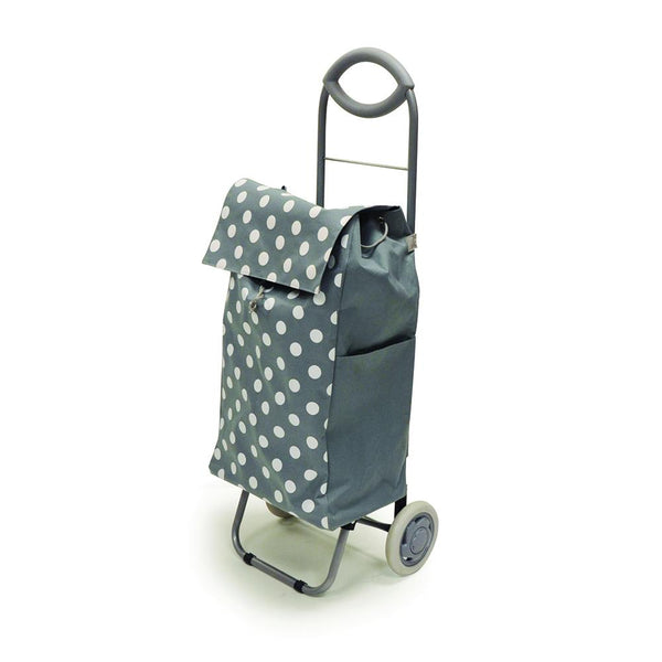 EA/1 BIOS ROLLING SHOPPING CART, GREY WITH WHITE POLKA DOTS