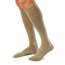 PR/1 JOBST MEDICAL LEG WEAR, MEN, KNEE HIGH, RIBBED, 15-20MMHG, LG, BROWN, CLOSED TOE