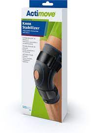 EA/1 ACTIMOVE SPORTS KNEE STABILIZER W/ HORSESHOE & STAYS LARGE (18-20") BLACK NEOPRENE-FREE