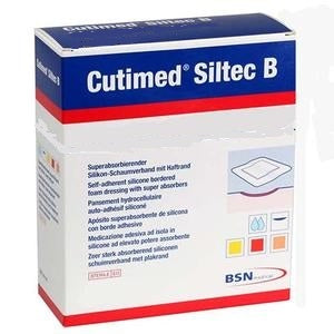 BX/5 CUTIMED SILTEC B FOAM DRESSING W/SUPER ABSORBERS AND SILICONE LAYER, ADH BORDER, 17.5CM X 17.5C