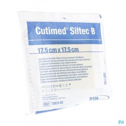 BX/5 CUTIMED SILTEC B FOAM DRESSING W/SUPER ABSORB AND SIL LAYER, SACRUM, ADH BORDER, 17.5CM X 17.5C
