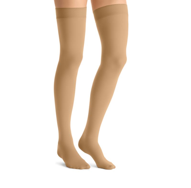 PR/1 JOBST OPAQUE WOMEN, THIGH HIGH W/SIL DOT BAND, 15-20MMHG ,SM, EXPRESSO, CLOSED TOE More info...