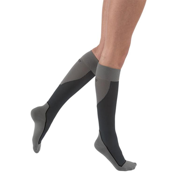 PR/1 JOBST SPORT STOCKING UNISEX, 15-20MMHG, SM, GREY/BLACK, CLOSED TOE More info...