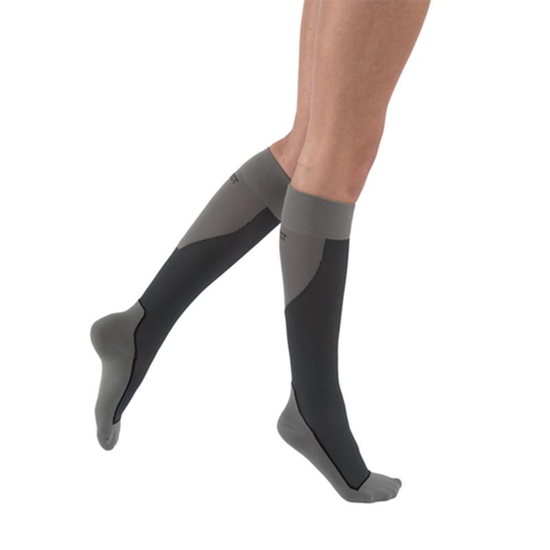 PR/1 JOBST SPORT STOCKING UNISEX, 15-20MMHG, SM, GREY/BLACK, CLOSED TOE More info...