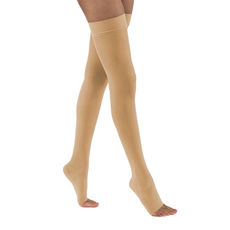 PR/1 JOBST ULTRASHEER WOMEN, THIGH HIGH W/SIL DOT BAND, 20-30MMHG, SM, HONEY, OPEN TOE More info...