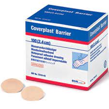 BX/100 LEUKOPLAST BARRIER 2.4CM ROUND BACTERIAL & WATERPROOF ADHESIVE DRESSING