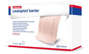 BX/100 LEUKOPLAST BARRIER WATERPROOF ADHESIVE DRESSING 5CM X 7.2CM BEIGE STERILE LATEX-FREE