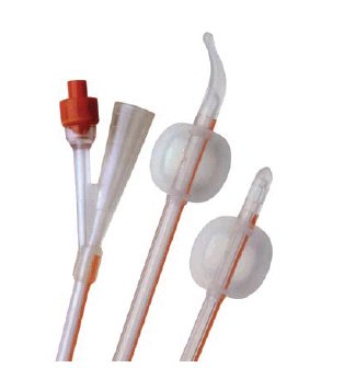 BX/5 FOLYSIL UROLOGICAL CATHETER, 100% SILICONE, COUDE, 2-WAY PEDIATRIC FOLEY, 8FR