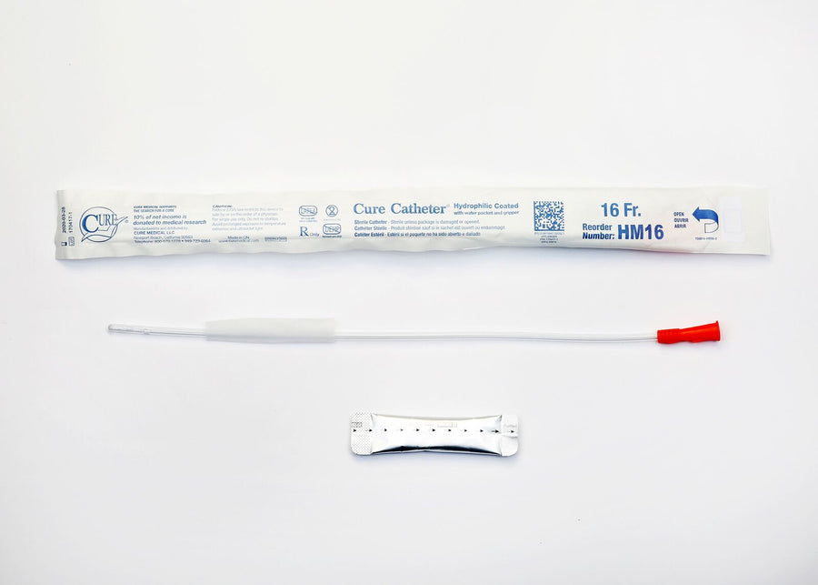 BX/30 CURE INTERMITTENT MALE CATH 16" STRIGHT TIP ,HYDROPHILIC 16FR