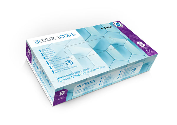 BX/100 DURACORE NITRILE EXAMINATION GLOVES, 4.2 MIL, POWDER FREE, SMALL (ALL SALES FINAL /NON RETURN