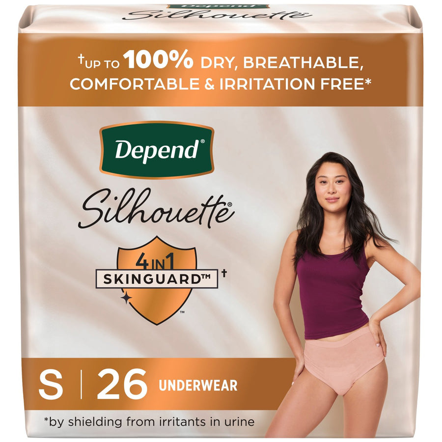 PKG/26 DEPEND SILHOUETTE MAXIMUM PINK UNDERWEAR SMALL FEMALE BULK More info...