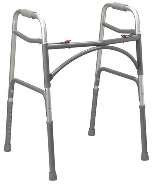 EA BARIATRIC WALKER TWO-BUTTON FOLD ALUMINUM W/ STEEL LEGS & SIDE BRACES (600LBS) 32-39"H 20.5-23"W More info... * Drive Medical item surcharge included in sell