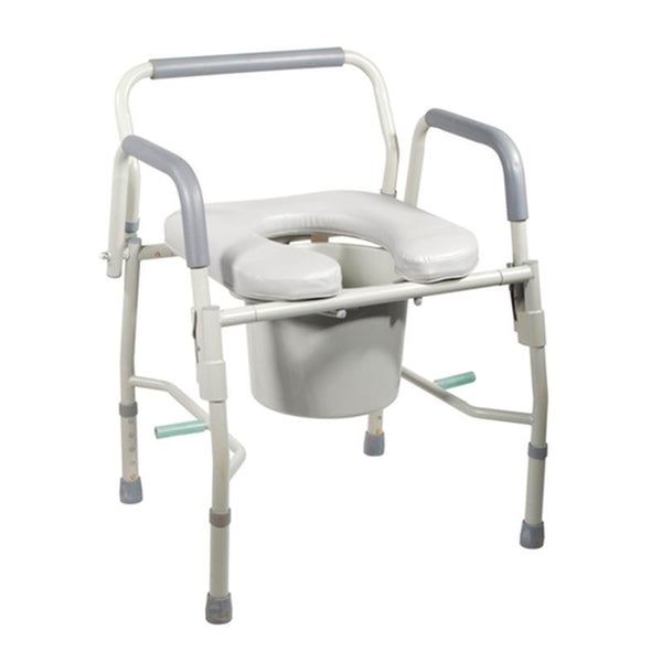 EA/1 STEEL DROP ARM BEDSIDE COMMODE WITH PADDED SEAT AND ARMS More info... * Drive Medical item surcharge included in sell
