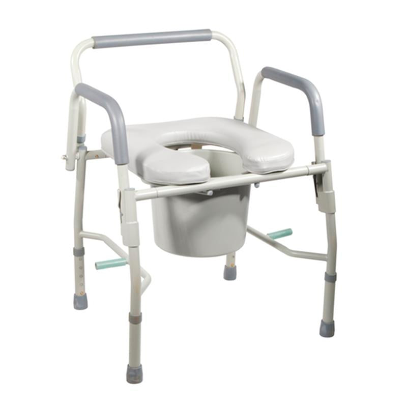 EA/1 STEEL DROP ARM BEDSIDE COMMODE WITH PADDED SEAT AND ARMS More info... * Drive Medical item surcharge included in sell