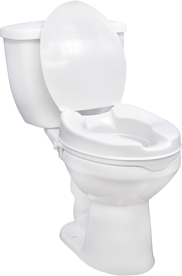 EA/1 DRIVE MEDICAL RAISED TOILET SEAT 2IN W/ LID * Drive Medical item surcharge included in sell