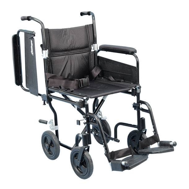 EA/1 AIRGO COMFORT-PLUS LIGHTWEIGHT TRANSPORT CHAIR, W/ DETACHABLE FLIP BACK ARM REST, 19IN SEAT * Drive Medical item surcharge included in sell