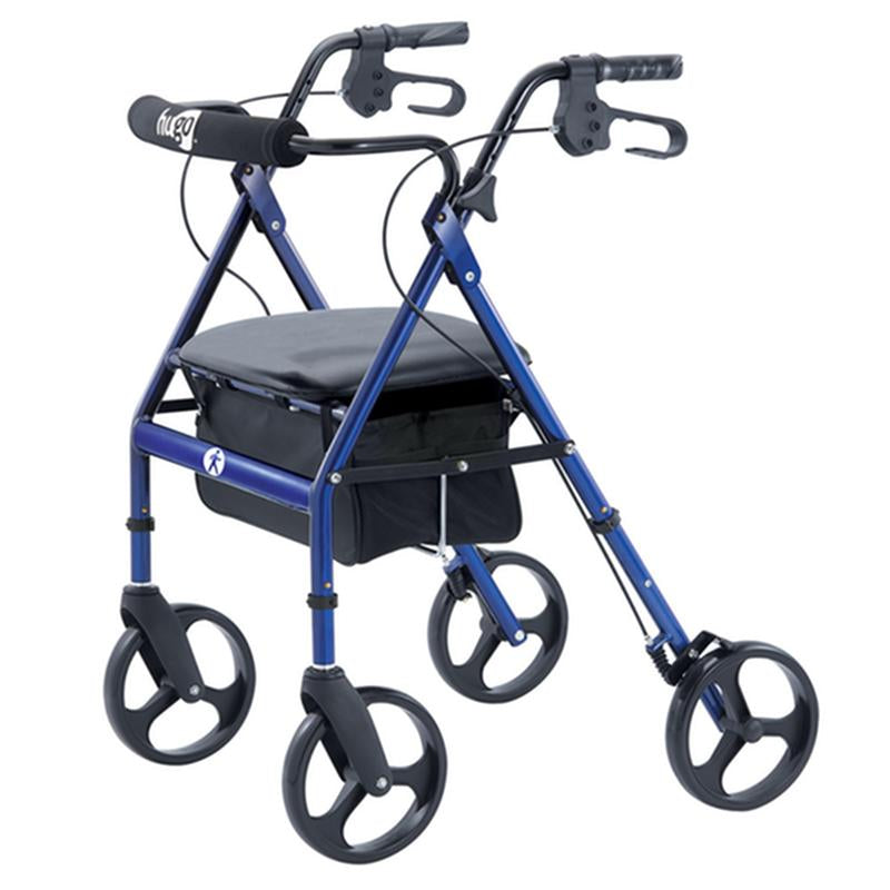 EA/1 PORTABLE ROLLATOR ROLLING WALKER WITH SEAT, BACKREST AND 8" WHEELS, BLUE More info... * Drive Medical item surcharge included in sell