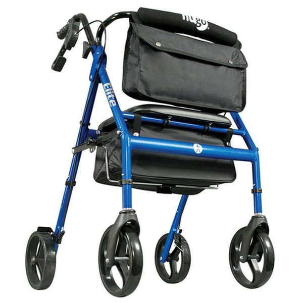 EA/1 HUGO ELITE ROLLING WALKER WITH A SEAT, BASKET AND BACK REST, BLUE * Drive Medical item surcharge included in sell