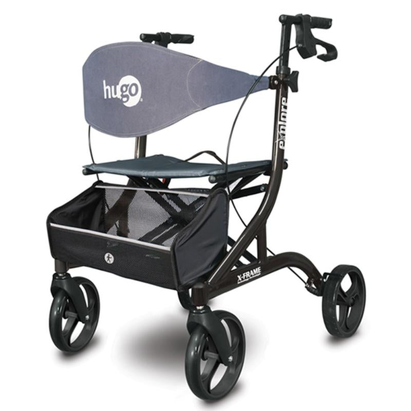 EA/1 EXPLORE SIDE-FOLD ROLLATOR ROLLING WALKER WITH SEAT, BACKREST AND FOLDING BASKET, PEARL BLACK More info... * Drive Medical item surcharge included in sell