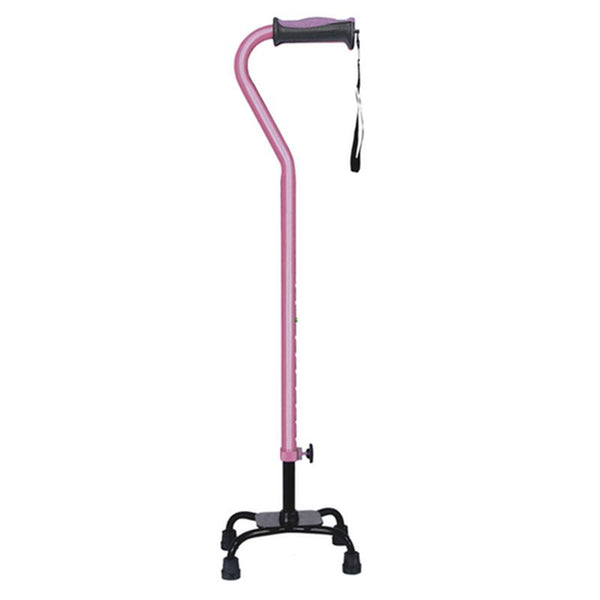 EA/1 ADJUSTABLE QUAD CANE FOR RIGHT OR LEFT HAND USE, SMALL BASE, ROSE More info... * Drive Medical item surcharge included in sell