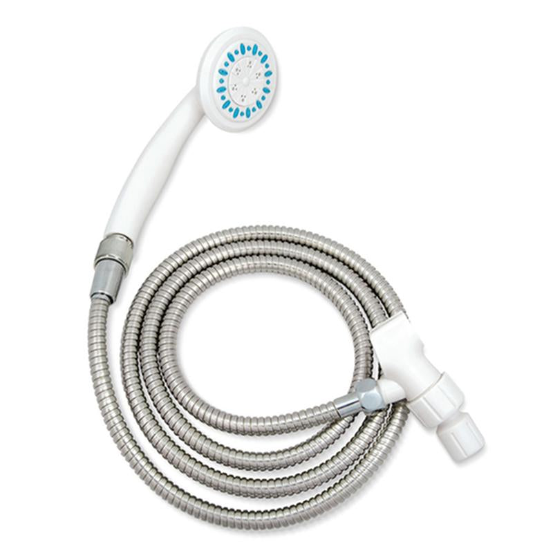 EA/1 3 SETTING HANDHELD SHOWER HEAD WITH 80" ULTRA-LONG STAINLESS STEEL HOSE, WHITE More info... * Drive Medical item surcharge included in sell