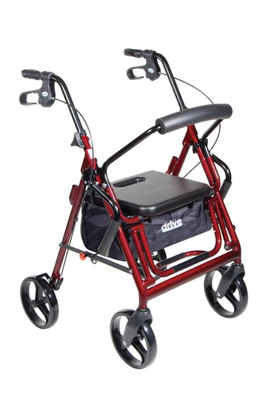 EA/1 DUET DUAL FUNCTION TRANSPORT WHEELCHAIR ROLLATOR ROLLING WALKER, BURGUNDY More info... * Drive Medical item surcharge included in sell