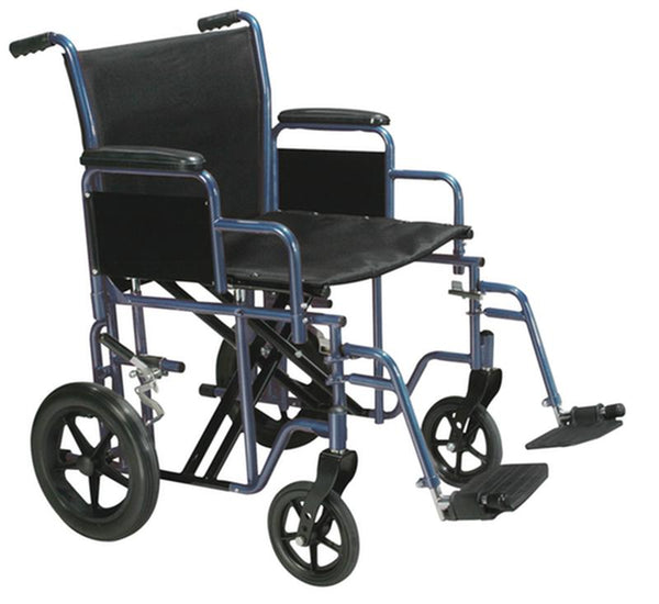EA/1 BARIATRIC HEAVY DUTY TRANSPORT WHEELCHAIR WITH SWING AWAY FOOTREST, 20" SEAT, BLUE More info... * Drive Medical item surcharge included in sell