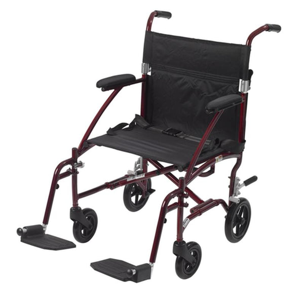 EA/1 FLY LITE ULTRA LIGHTWEIGHT TRANSPORT WHEELCHAIR, BURGUNDY More info... * Drive Medical item surcharge included in sell