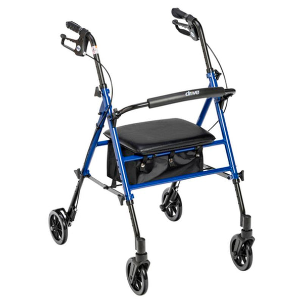 EA/1 ADJUSTABLE HEIGHT ROLLATOR ROLLING WALKER WITH 6" WHEELS, BLUE More info... * Drive Medical item surcharge included in sell
