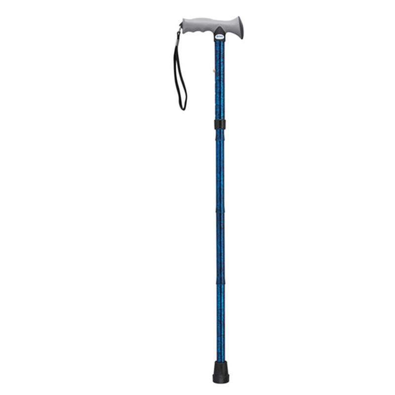 EA/1 ADJUSTABLE LIGHTWEIGHT FOLDING CANE WITH GEL HAND GRIP, BLUE CRACKLE More info... * Drive Medical item surcharge included in sell