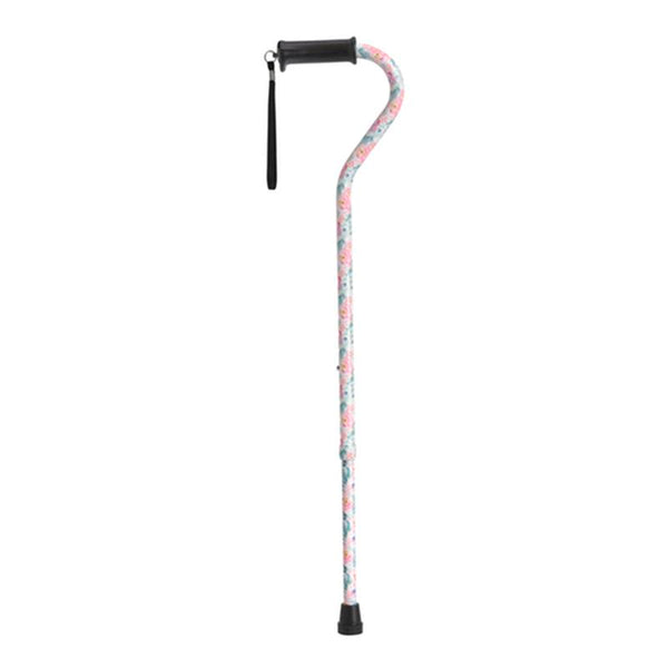 EA/1 ADJUSTABLE HEIGHT OFFSET HANDLE CANE WITH GEL HAND GRIP, FLORAL More info... * Drive Medical item surcharge included in sell