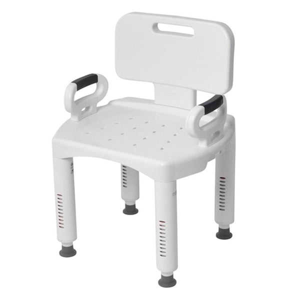 EA/1 PREMIUM SERIES SHOWER CHAIR W/ BACK & ARMS ADJUSTABLE IN 1/2" TOOL-FREE 21 3/4" X 16 1/2" SEAT More info... * Drive Medical item surcharge included in sell