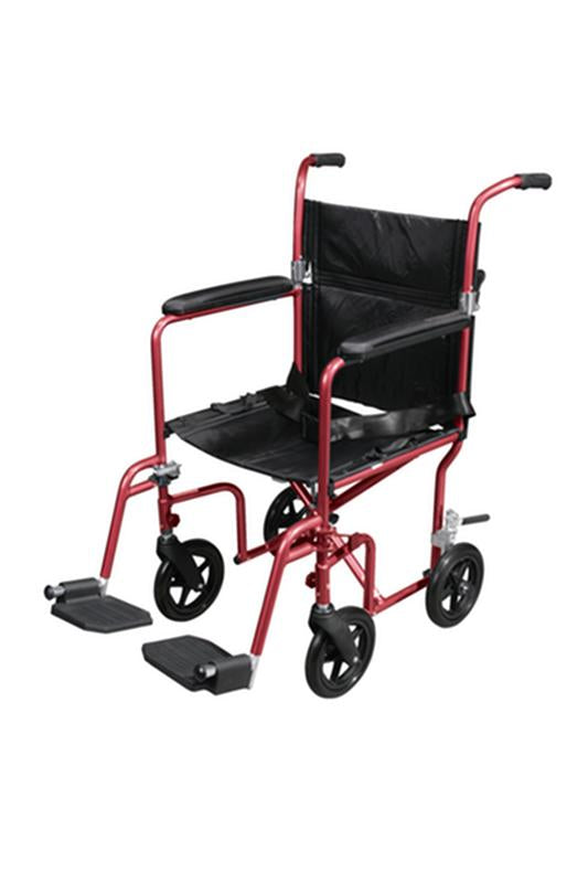EA/1 FLYWEIGHT LIGHTWEIGHT TRANSPORT WHEELCHAIR WITH REMOVABLE WHEELS, RED More info... * Drive Medical item surcharge included in sell