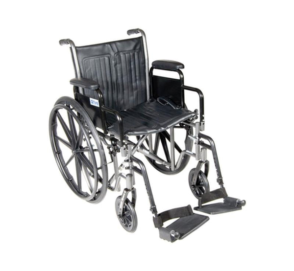 EA/1 SILVER SPORT 2 WHEELCHAIR, DETACHABLE DESK ARMS, SWING AWAY FOOTRESTS, 18" SEAT More info... * Drive Medical item surcharge included in sell