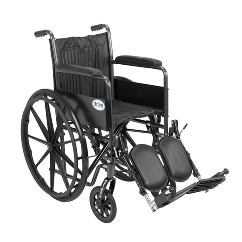 EA/1 SILVER SPORT 2 WHEELCHAIR, NON REMOVABLE FIXED ARMS, ELEVATING LEG RESTS, 18" SEAT More info... * Drive Medical item surcharge included in sell