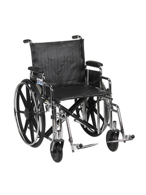 EA/1 SENTRA EXTRA HEAVY DUTY WHEELCHAIR, DETACHABLE DESK ARMS, SWING AWAY FOOTRESTS, 20" SEAT More info... * Drive Medical item surcharge included in sell