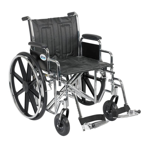 EA/1 SENTRA EC HEAVY DUTY WHEELCHAIR, DETACHABLE DESK ARMS, SWING AWAY FOOTRESTS, 20" SEAT More info... * Drive Medical item surcharge included in sell
