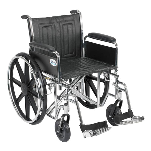 EA/1 SENTRA EC HEAVY DUTY WHEELCHAIR, DETACHABLE FULL ARMS, SWING AWAY FOOTRESTS, 20" SEAT More info... * Drive Medical item surcharge included in sell