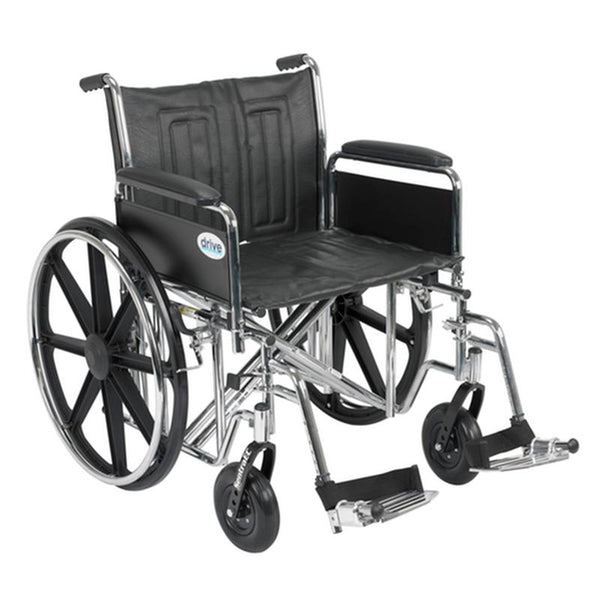EA/1 SENTRA EC HEAVY DUTY WHEELCHAIR, DETACHABLE FULL ARMS, SWING AWAY FOOTRESTS, 22" SEAT More info... * Drive Medical item surcharge included in sell